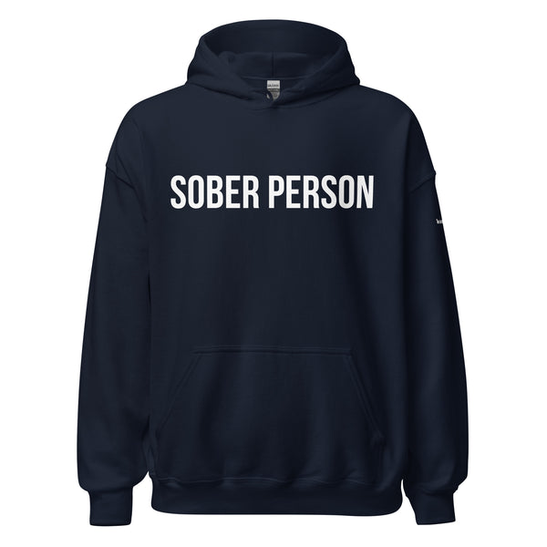 Sober Person Hoodie But in Black