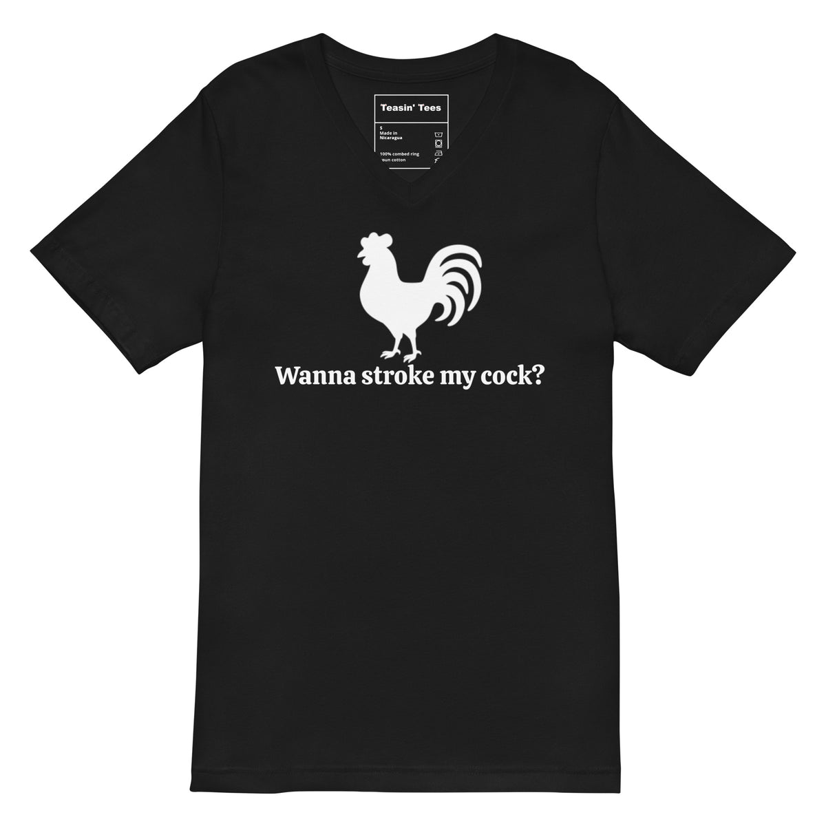 Teasin' Tees Chkn Man VNeck But in Black