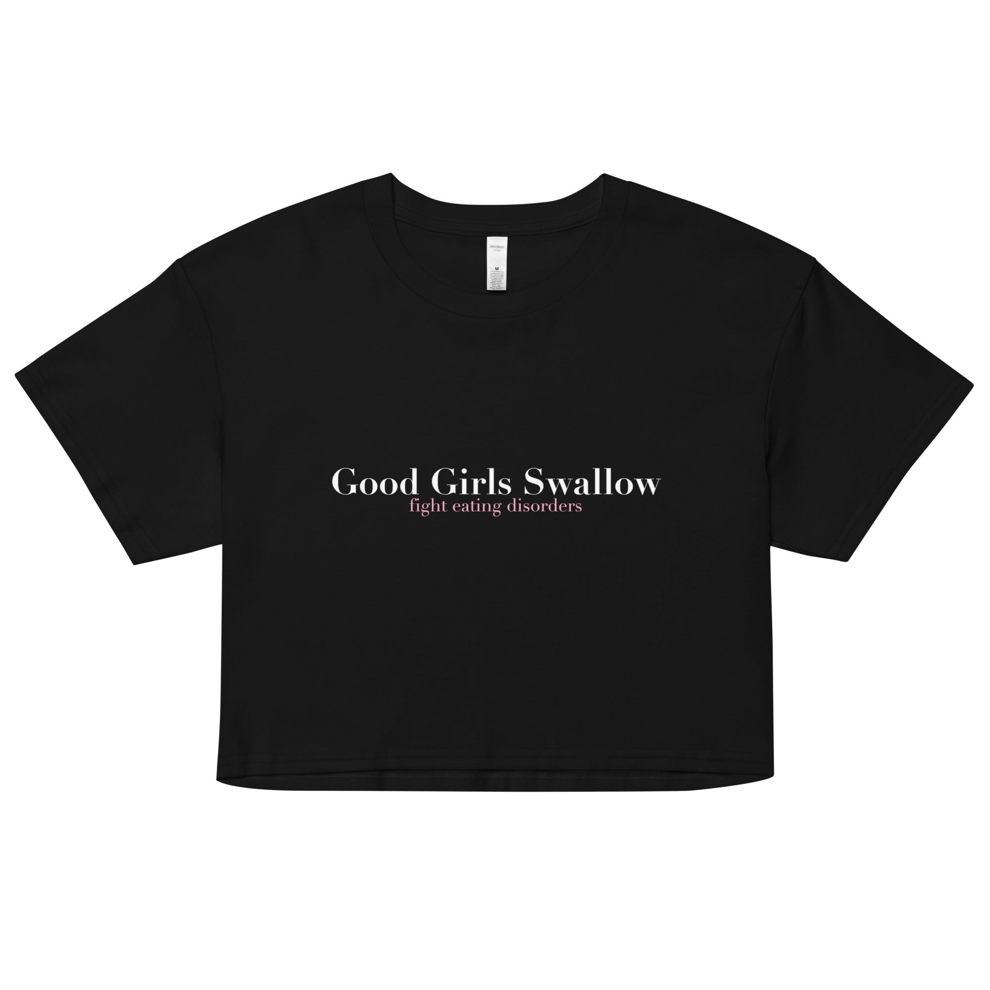 "Good Girls Swallow" Crop top Black