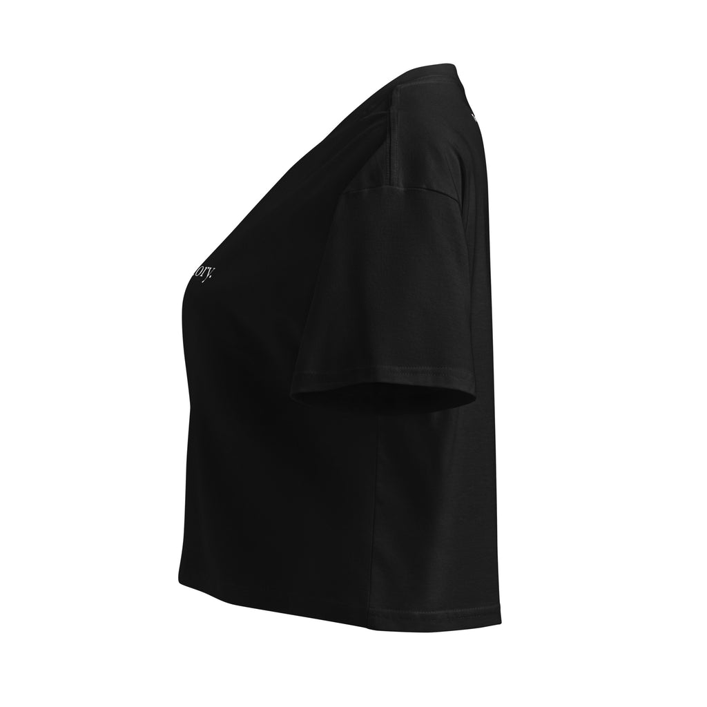 "True Story." Crop Top Black