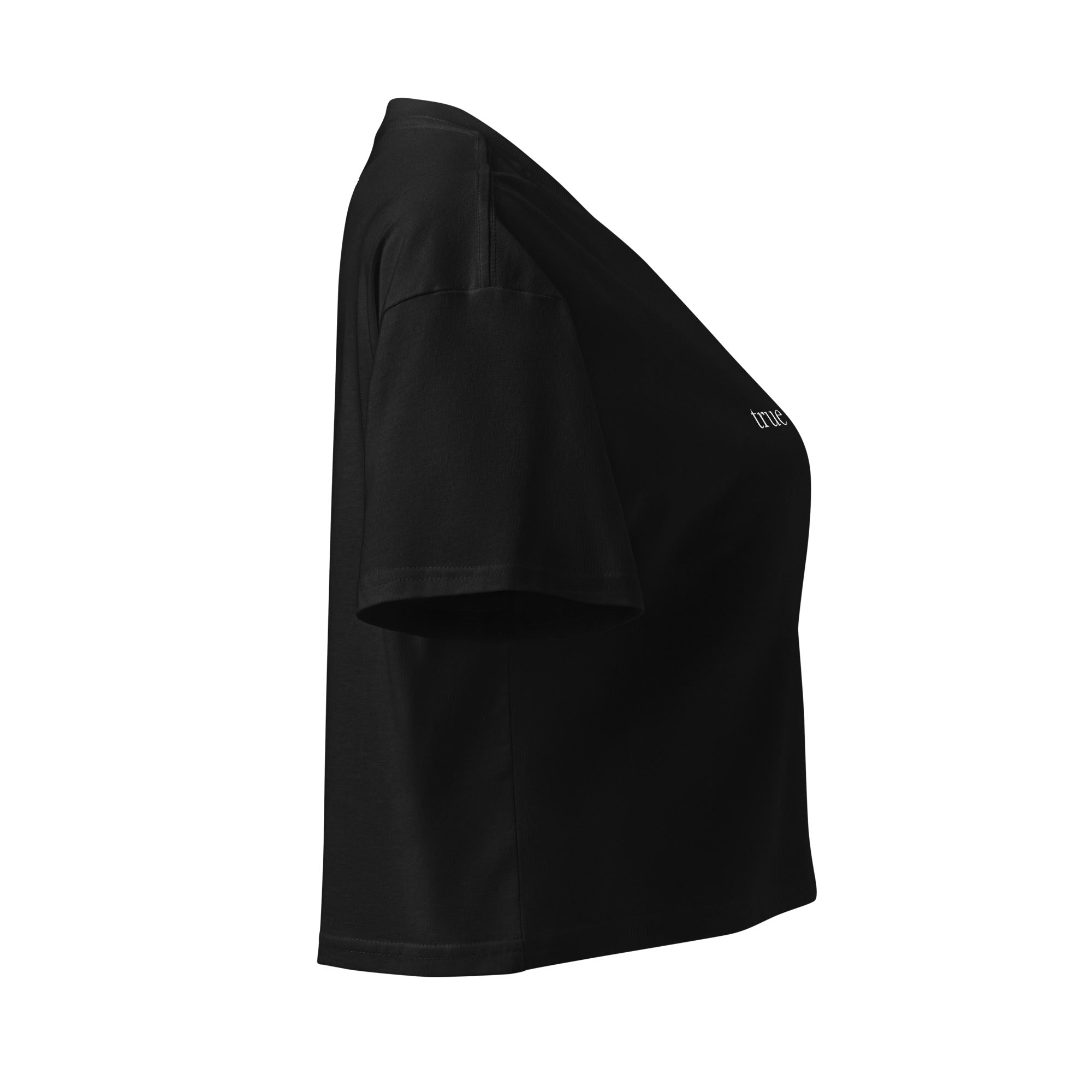 "True Story." Crop Top Black