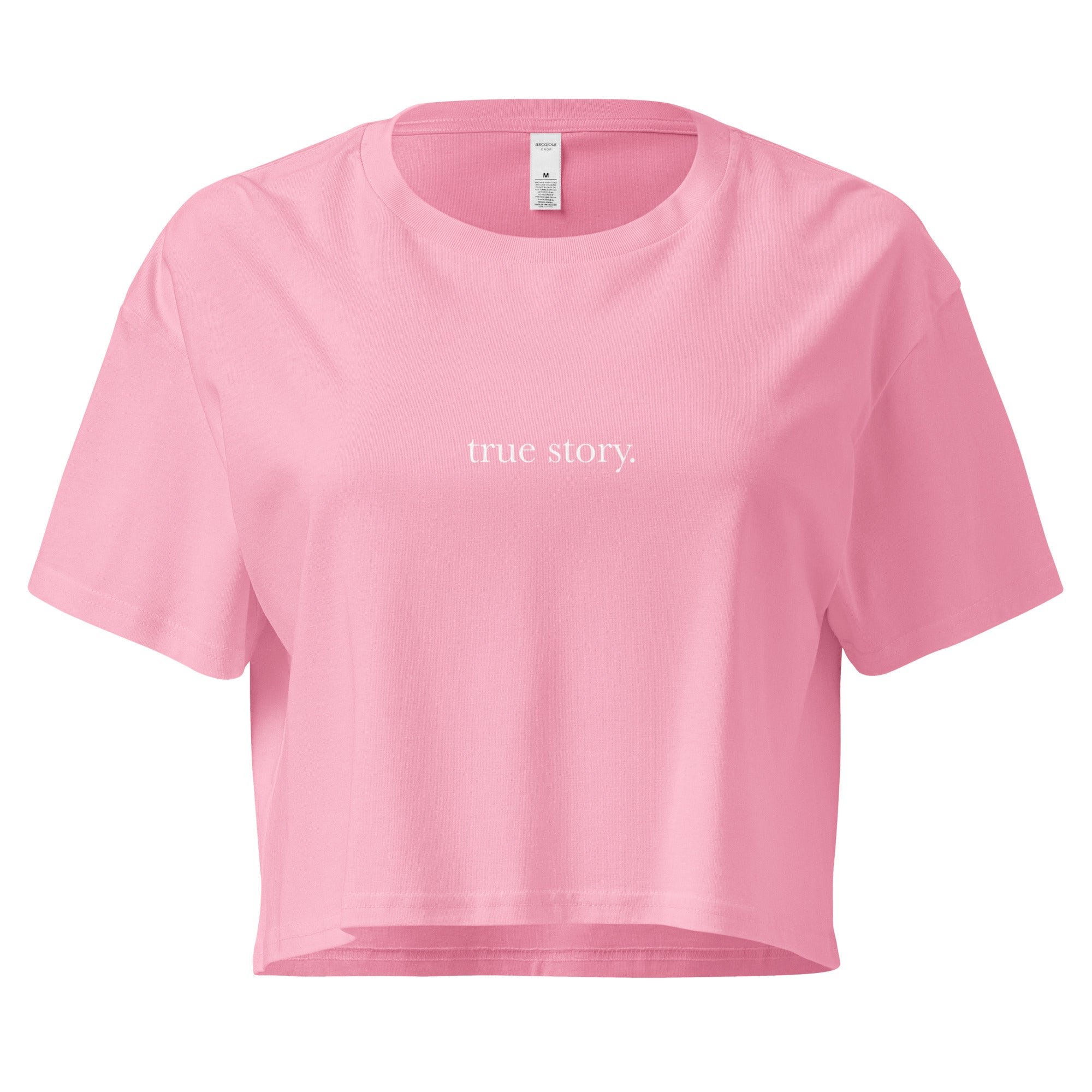 "True Story." Crop Top Black
