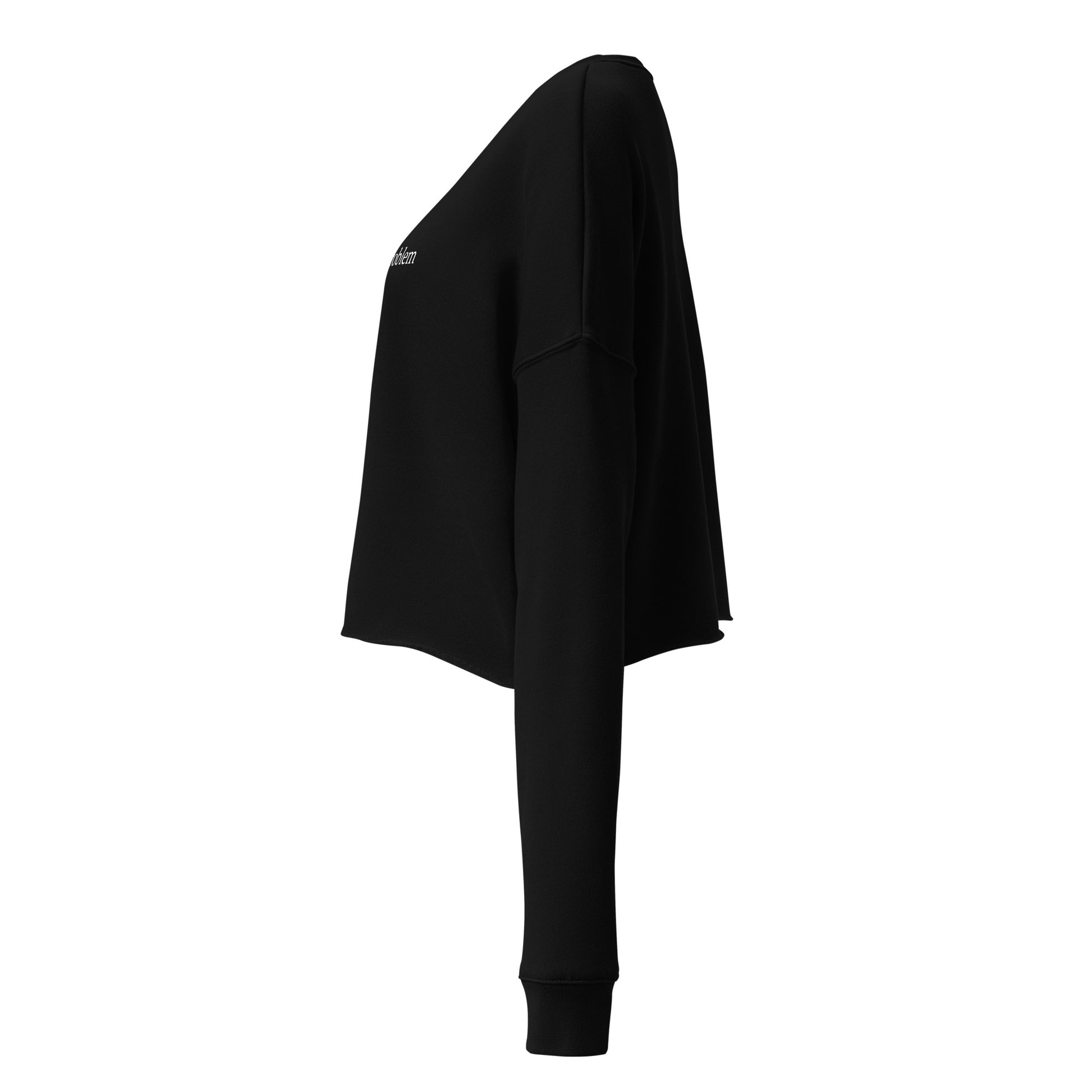 "Not the Problem" Cropped Long Sleeve Black