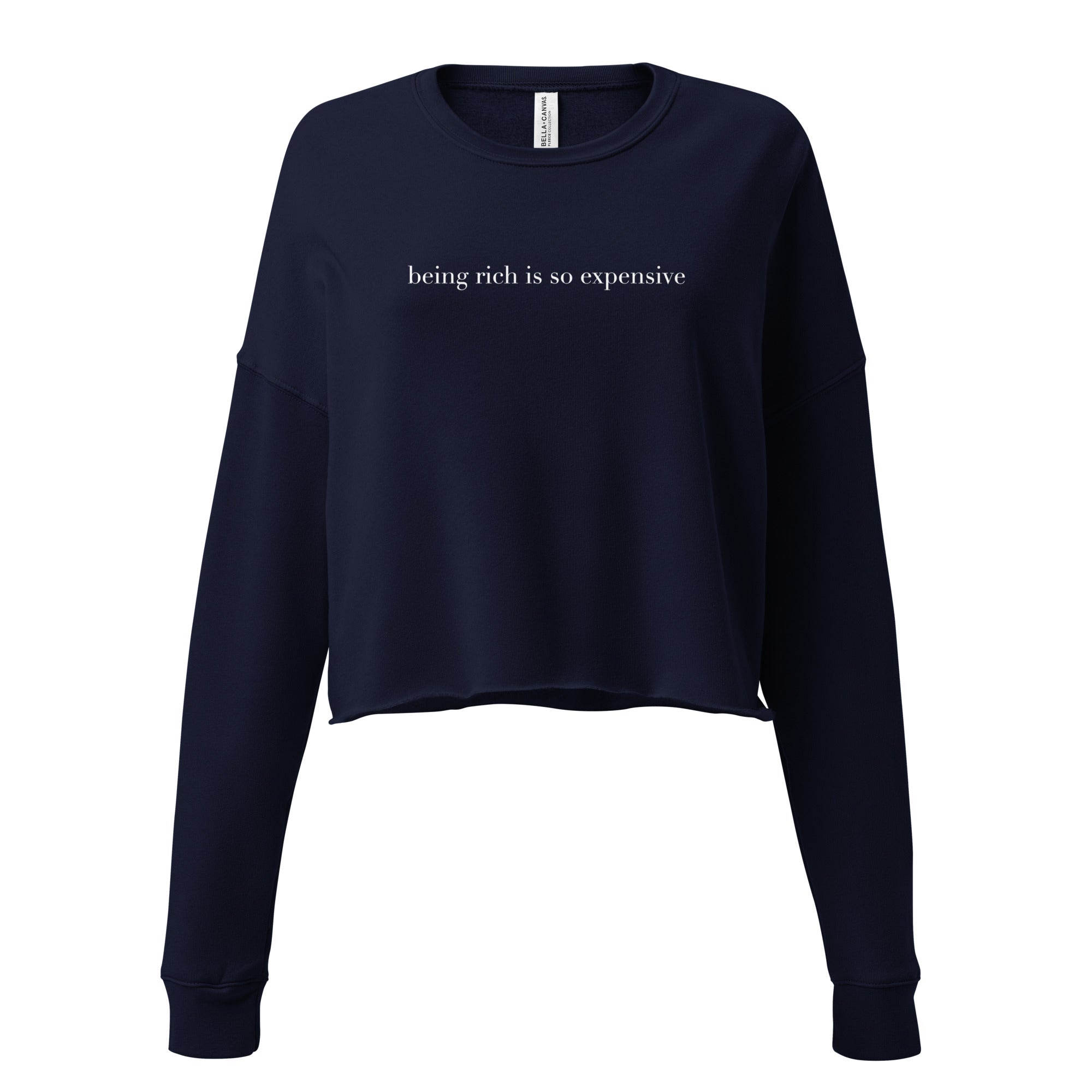 "Being Rich" Cropped Long Sleeve Black
